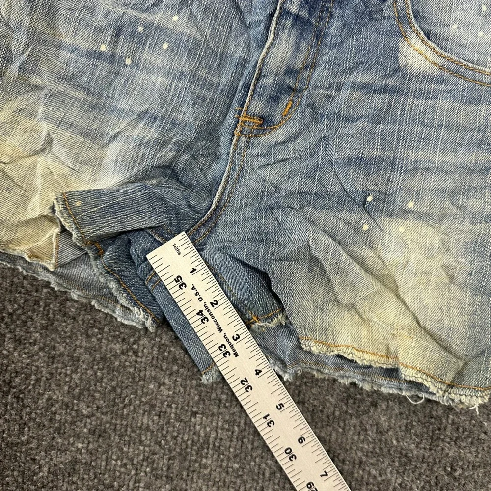 Justice Denim Shorts Girls Size 14R Blue Simply Low Distressed Cut Off Splatter